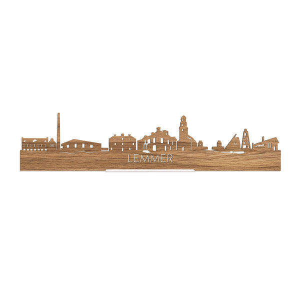 Standing Skyline Lemmer Eiken houten cadeau decoratie relatiegeschenk van WoodWideCities