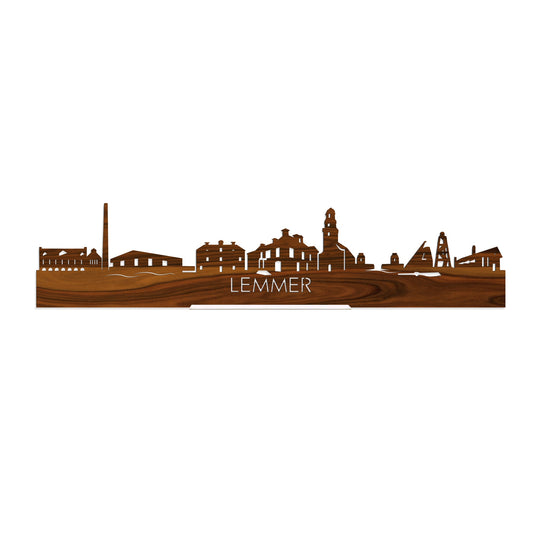 Standing Skyline Lemmer Palissander houten cadeau decoratie relatiegeschenk van WoodWideCities