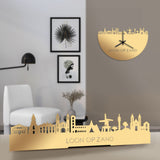 Standing Skyline Loon op Zand Metallic Goud gerecycled kunststof cadeau decoratie relatiegeschenk van WoodWideCities