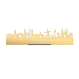 Standing Skyline Loon op Zand Metallic Goud gerecycled kunststof cadeau decoratie relatiegeschenk van WoodWideCities
