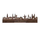 Standing Skyline Loon op Zand Noten houten cadeau decoratie relatiegeschenk van WoodWideCities