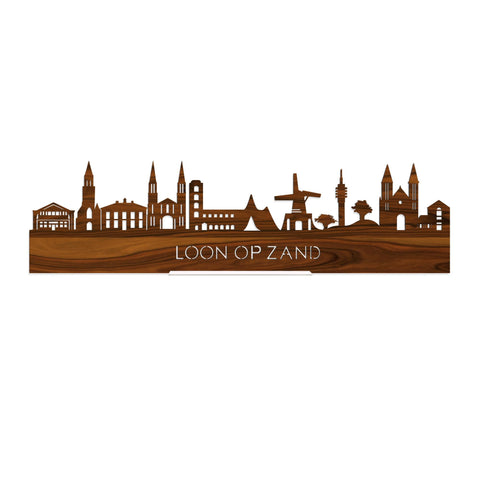 Standing Skyline Loon op Zand Palissander houten cadeau decoratie relatiegeschenk van WoodWideCities