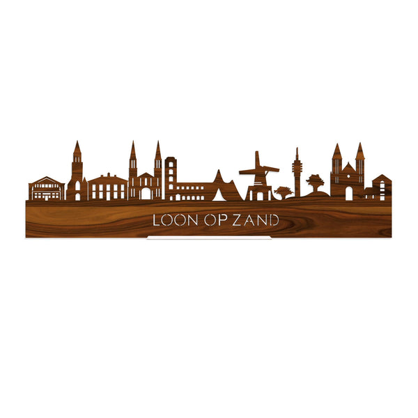 Standing Skyline Loon op Zand Palissander houten cadeau decoratie relatiegeschenk van WoodWideCities