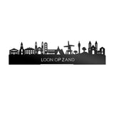 Standing Skyline Loon op Zand Zwart glanzend gerecycled kunststof cadeau decoratie relatiegeschenk van WoodWideCities