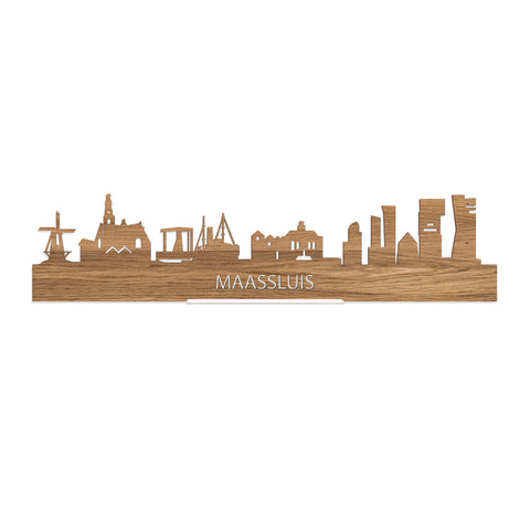 Standing Skyline Maassluis Eiken houten cadeau decoratie relatiegeschenk van WoodWideCities