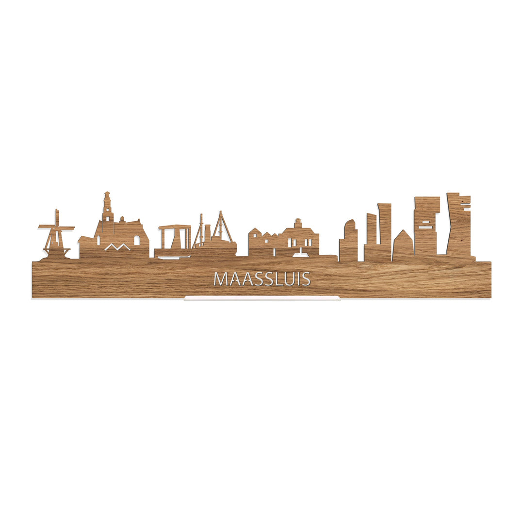 Standing Skyline Maassluis Eiken houten cadeau decoratie relatiegeschenk van WoodWideCities