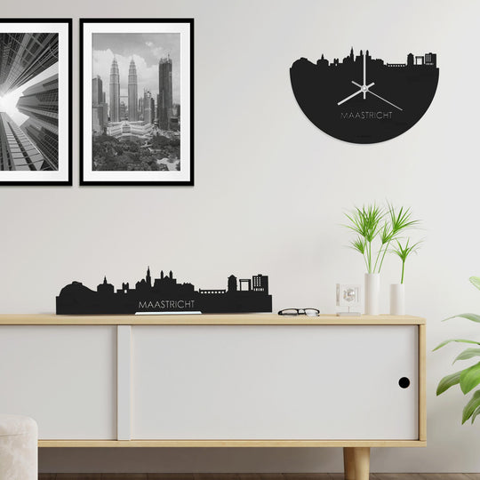 Standing Skyline Maastricht Black houten cadeau decoratie relatiegeschenk van WoodWideCities