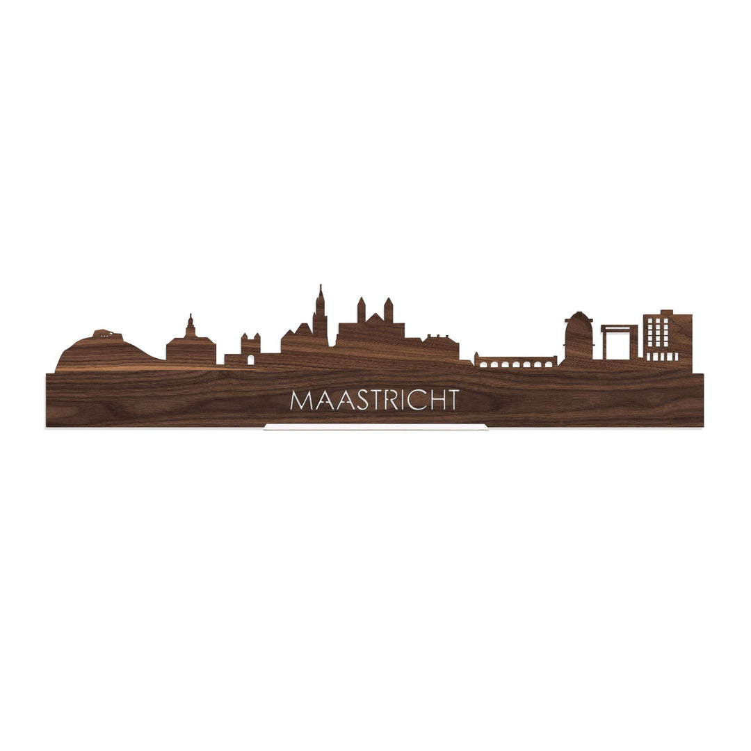 Standing Skyline Maastricht Noten houten cadeau decoratie relatiegeschenk van WoodWideCities