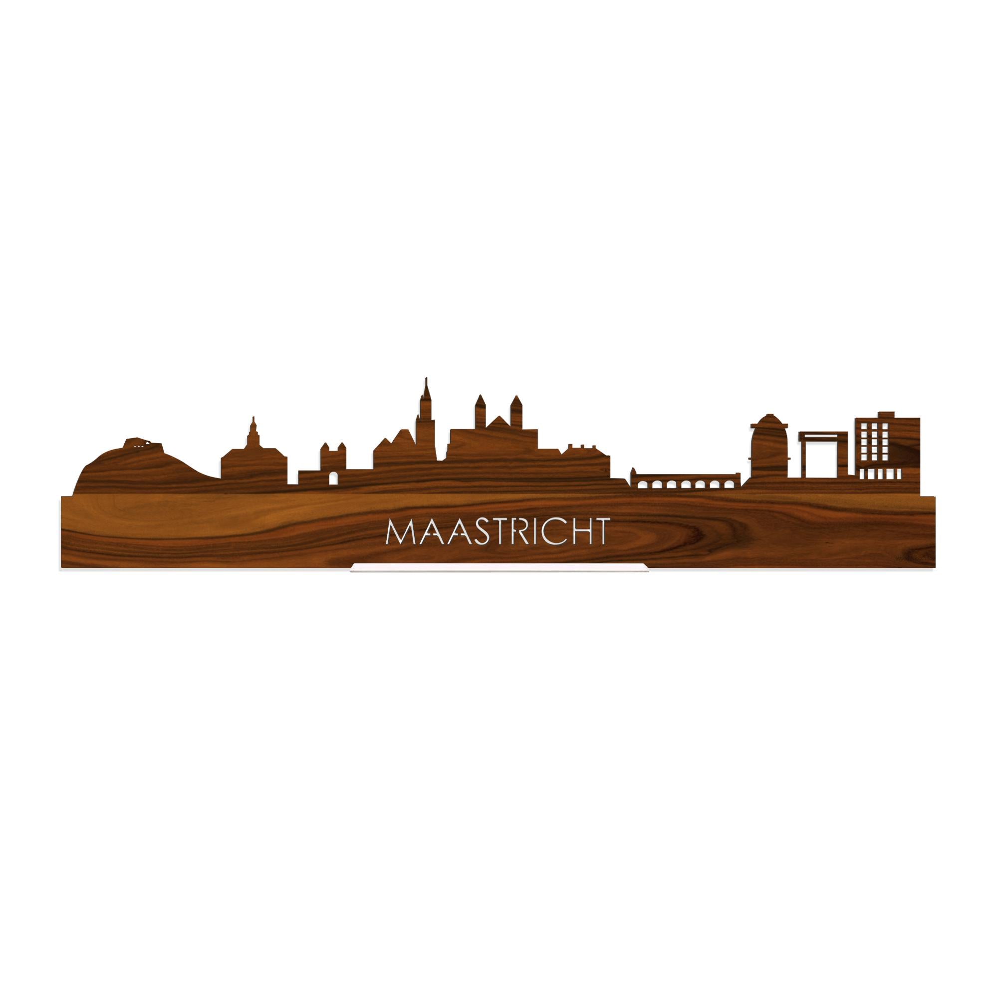 Standing Skyline Maastricht Palissander houten cadeau decoratie relatiegeschenk van WoodWideCities