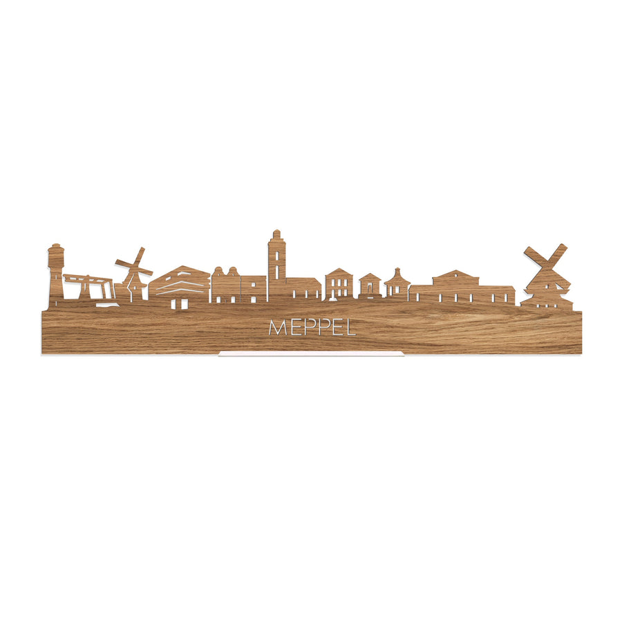 Standing Skyline Meppel Eiken houten cadeau decoratie relatiegeschenk van WoodWideCities