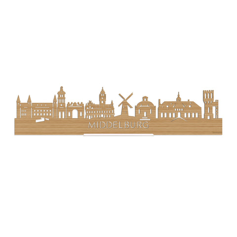 Standing Skyline Middelburg Bamboe houten cadeau decoratie relatiegeschenk van WoodWideCities