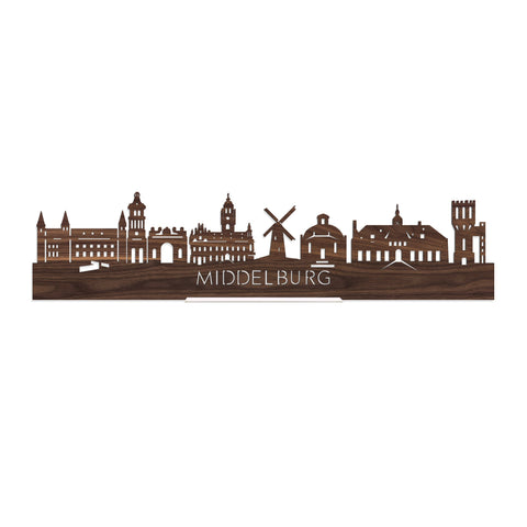 Standing Skyline Middelburg Noten houten cadeau decoratie relatiegeschenk van WoodWideCities