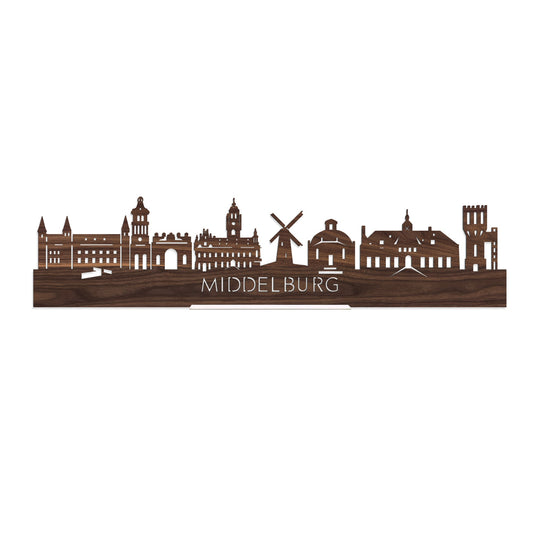 Standing Skyline Middelburg Noten houten cadeau decoratie relatiegeschenk van WoodWideCities