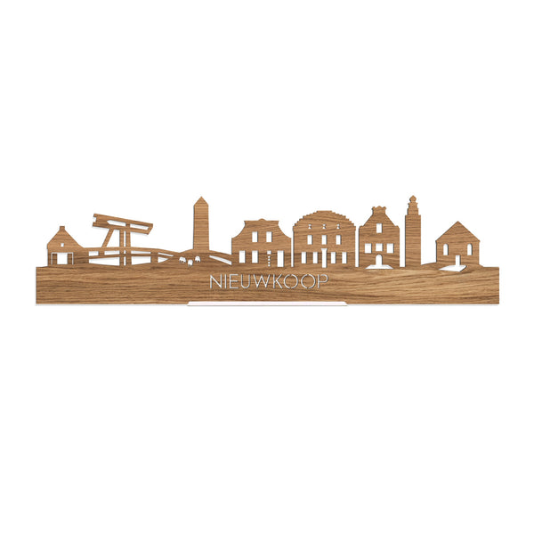 Standing Skyline Nieuwkoop Eiken houten cadeau decoratie relatiegeschenk van WoodWideCities
