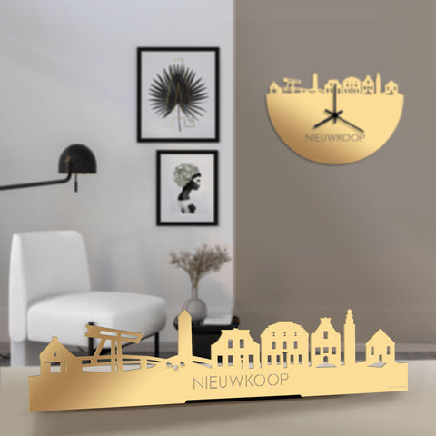 Standing Skyline Nieuwkoop Metallic Goud gerecycled kunststof cadeau decoratie relatiegeschenk van WoodWideCities