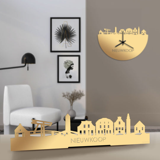 Standing Skyline Nieuwkoop Metallic Goud gerecycled kunststof cadeau decoratie relatiegeschenk van WoodWideCities