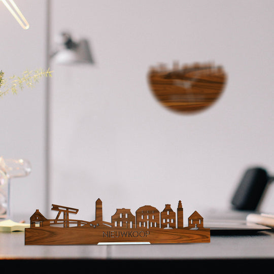 Standing Skyline Nieuwkoop Palissander houten cadeau decoratie relatiegeschenk van WoodWideCities