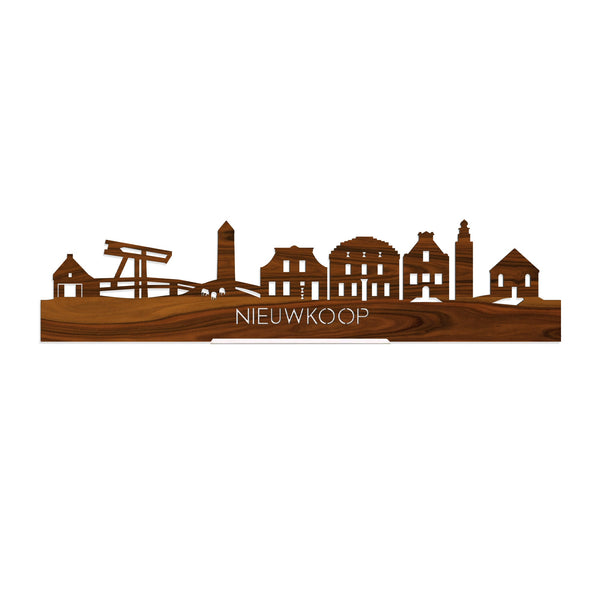 Standing Skyline Nieuwkoop Palissander houten cadeau decoratie relatiegeschenk van WoodWideCities