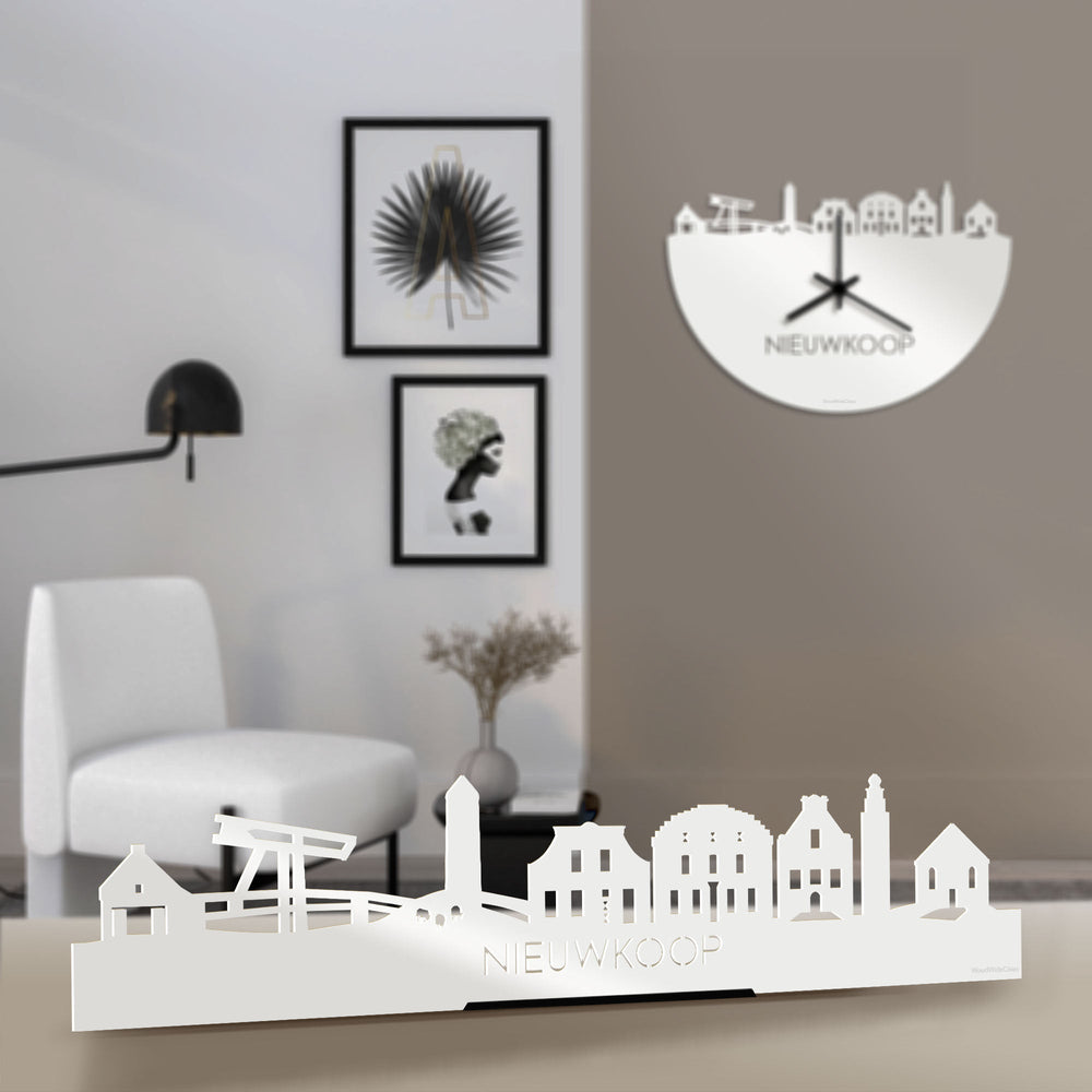 Standing Skyline Nieuwkoop Wit glanzend gerecycled kunststof cadeau decoratie relatiegeschenk van WoodWideCities