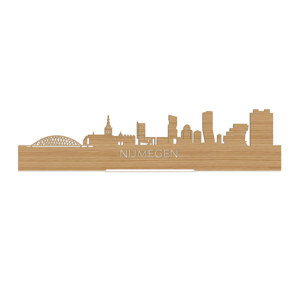 Standing Skyline Nijmegen Bamboe 40 cm  houten cadeau decoratie relatiegeschenk van WoodWideCities