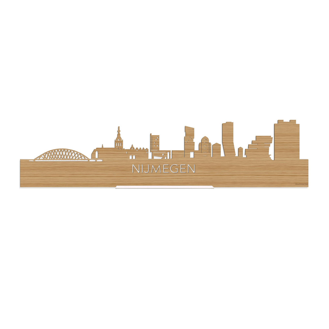 Standing Skyline Nijmegen Bamboe 40 cm  houten cadeau decoratie relatiegeschenk van WoodWideCities