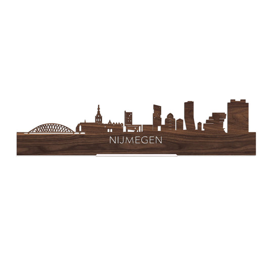 Standing Skyline Nijmegen Noten houten cadeau decoratie relatiegeschenk van WoodWideCities