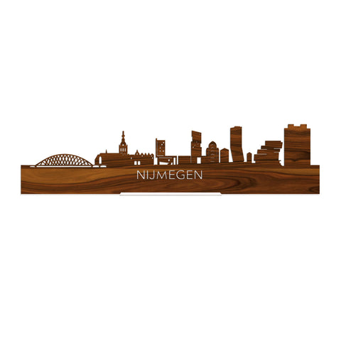 Standing Skyline Nijmegen Palissander houten cadeau decoratie relatiegeschenk van WoodWideCities