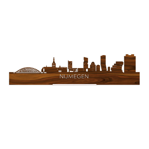 Standing Skyline Nijmegen Palissander houten cadeau decoratie relatiegeschenk van WoodWideCities