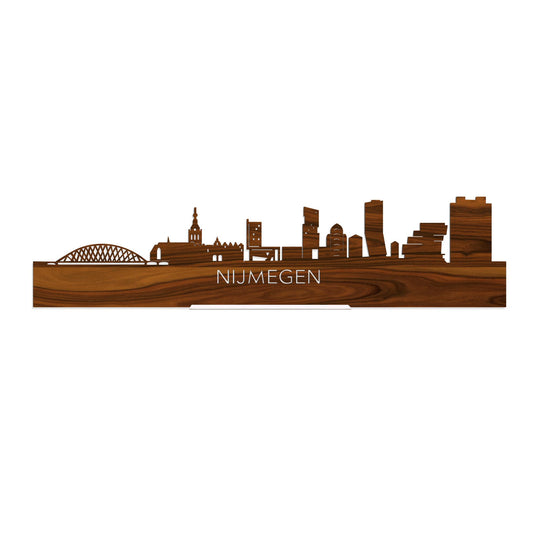 Standing Skyline Nijmegen Palissander houten cadeau decoratie relatiegeschenk van WoodWideCities