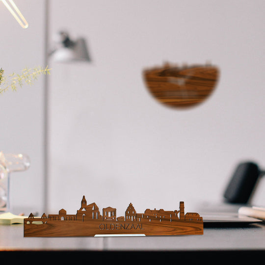 Standing Skyline Oldenzaal Palissander houten cadeau decoratie relatiegeschenk van WoodWideCities