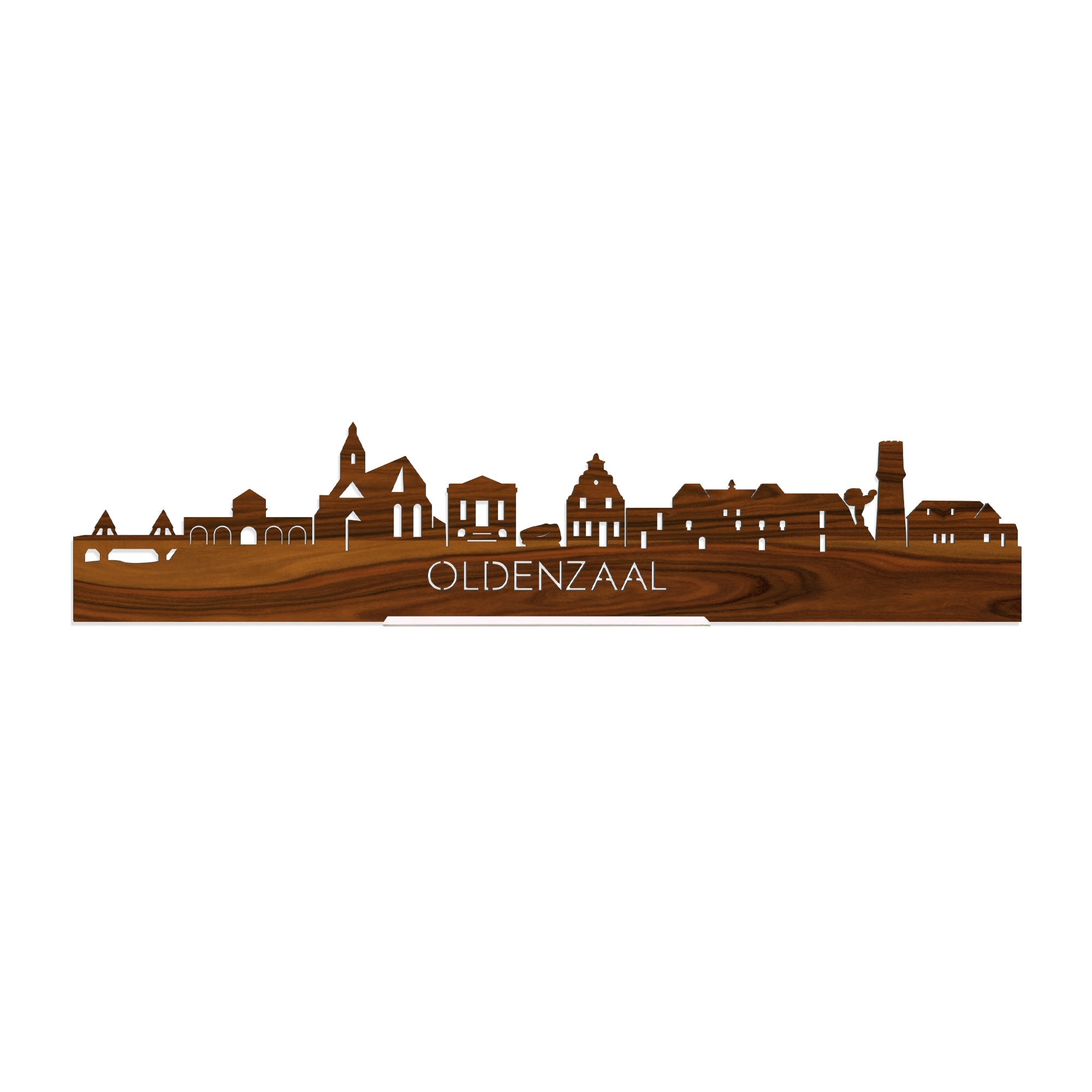 Standing Skyline Oldenzaal Palissander houten cadeau decoratie relatiegeschenk van WoodWideCities
