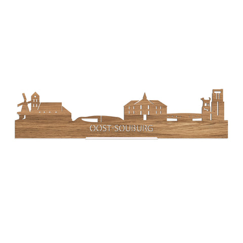 Standing Skyline Oost-Souburg Eiken houten cadeau decoratie relatiegeschenk van WoodWideCities