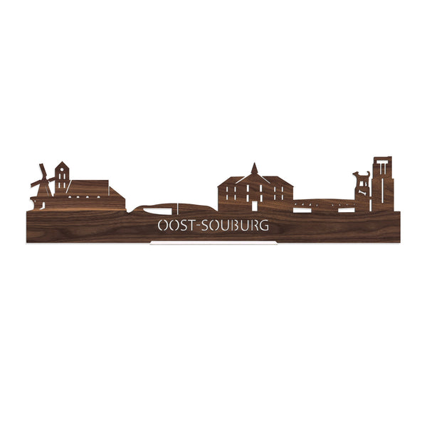 Standing Skyline Oost-Souburg Noten houten cadeau decoratie relatiegeschenk van WoodWideCities
