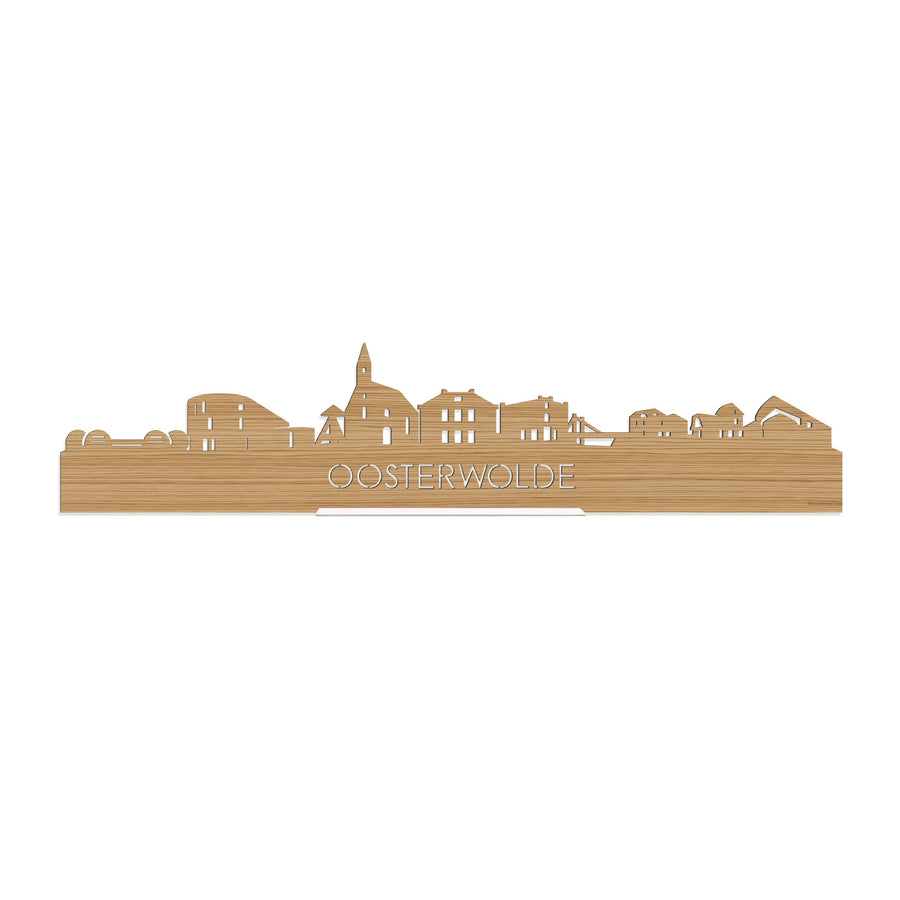 Standing Skyline Oosterwolde Bamboe houten cadeau decoratie relatiegeschenk van WoodWideCities