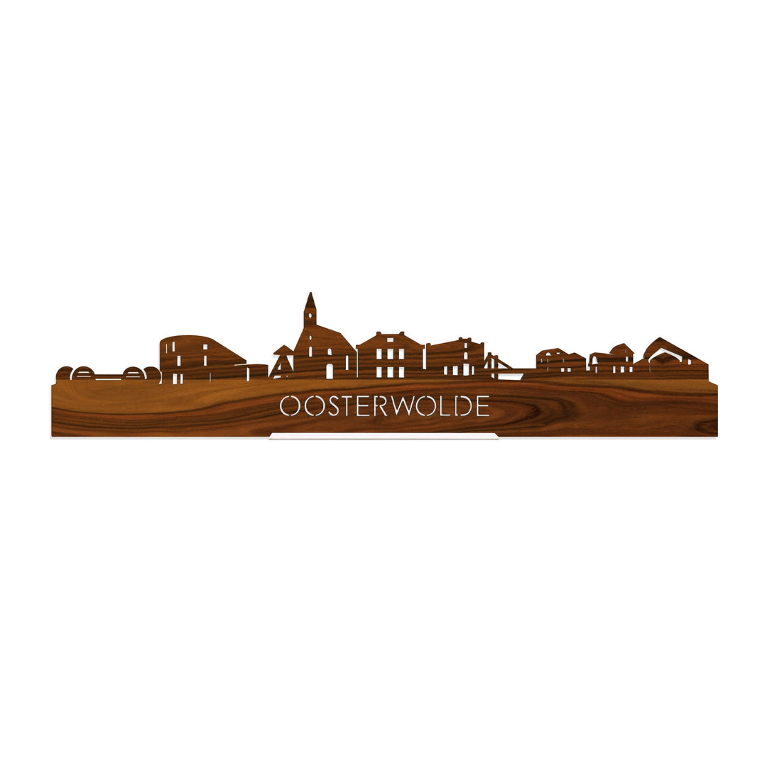 Standing Skyline Oosterwolde Palissander houten cadeau decoratie relatiegeschenk van WoodWideCities