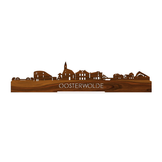 Standing Skyline Oosterwolde Palissander houten cadeau decoratie relatiegeschenk van WoodWideCities
