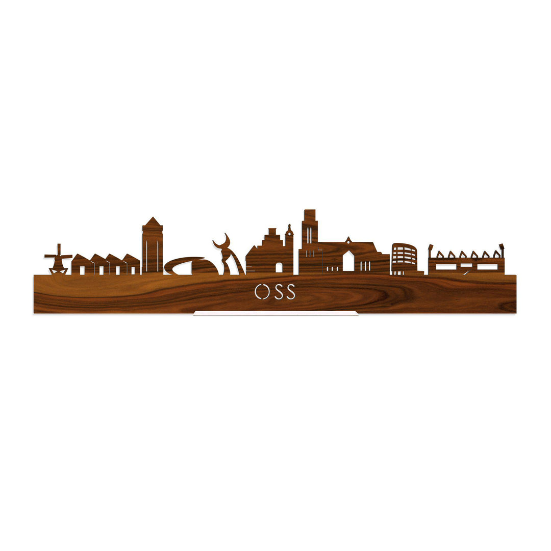 Standing Skyline Oss Palissander houten cadeau decoratie relatiegeschenk van WoodWideCities