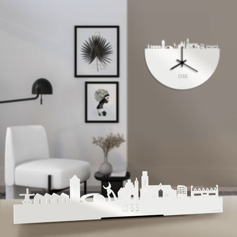 Standing Skyline Oss Wit glanzend gerecycled kunststof cadeau decoratie relatiegeschenk van WoodWideCities