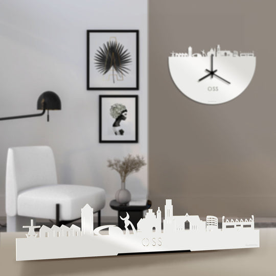 Standing Skyline Oss Wit glanzend gerecycled kunststof cadeau decoratie relatiegeschenk van WoodWideCities