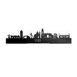 Standing Skyline Oss Zwart glanzend gerecycled kunststof cadeau decoratie relatiegeschenk van WoodWideCities