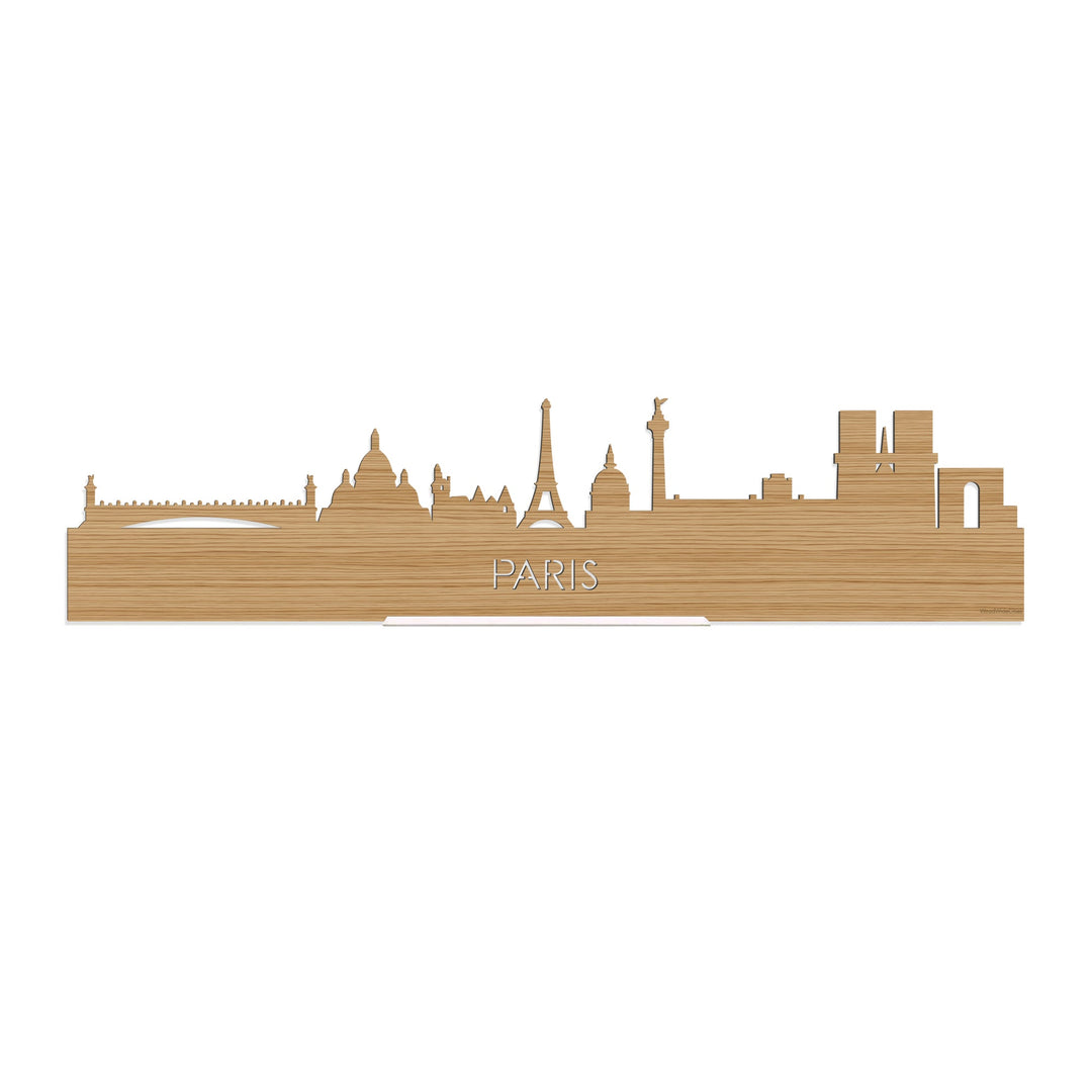 Standing Skyline Parijs Bamboe houten cadeau decoratie relatiegeschenk van WoodWideCities