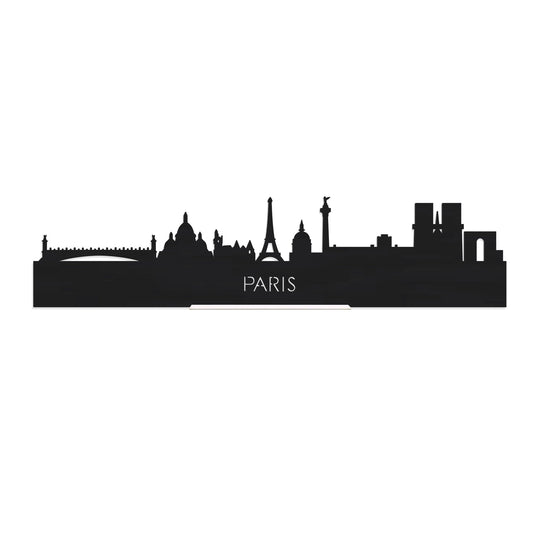 Standing Skyline Parijs Zwart houten cadeau decoratie relatiegeschenk van WoodWideCities