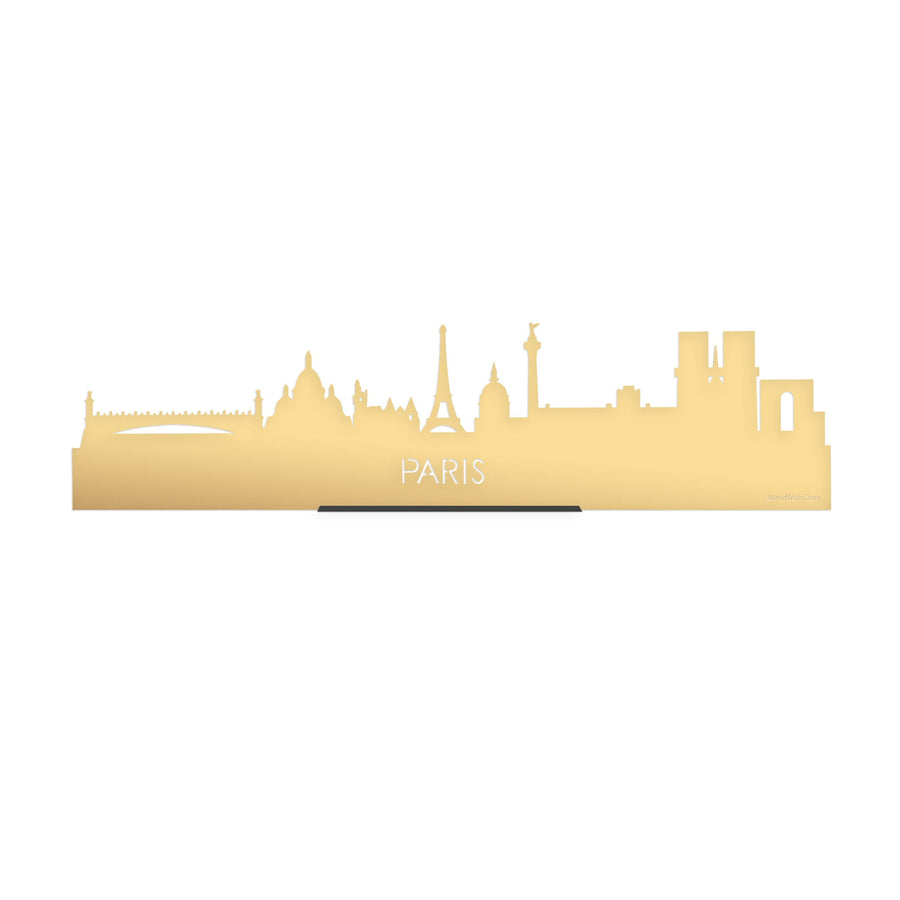 Standing Skyline Parijs Metallic Goud gerecycled kunststof cadeau decoratie relatiegeschenk van WoodWideCities
