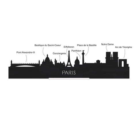 Standing Skyline Parijs Wit glanzend gerecycled kunststof cadeau decoratie relatiegeschenk van WoodWideCities