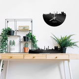 Standing Skyline Parijs Zwart glanzend gerecycled kunststof cadeau decoratie relatiegeschenk van WoodWideCities