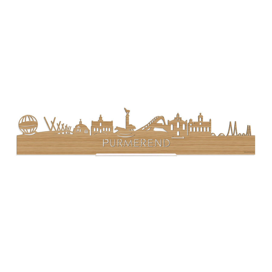 Standing Skyline Purmerend Bamboe houten cadeau decoratie relatiegeschenk van WoodWideCities