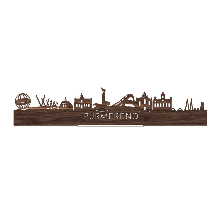 Standing Skyline Purmerend Noten houten cadeau decoratie relatiegeschenk van WoodWideCities