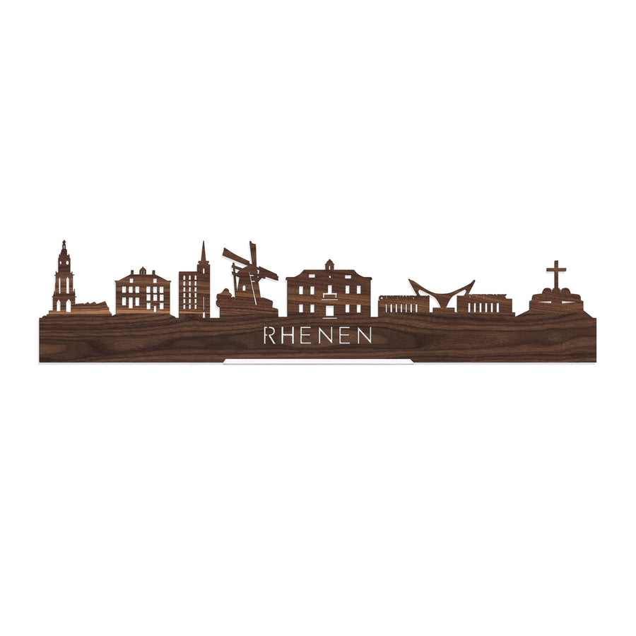 Standing Skyline Rhenen Noten houten cadeau decoratie relatiegeschenk van WoodWideCities