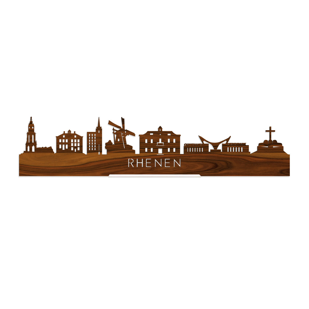 Standing Skyline Rhenen Palissander houten cadeau decoratie relatiegeschenk van WoodWideCities