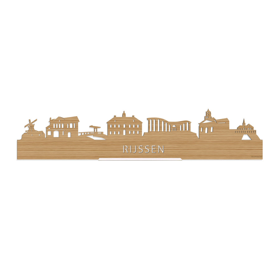 Standing Skyline Rijssen Bamboe houten cadeau decoratie relatiegeschenk van WoodWideCities